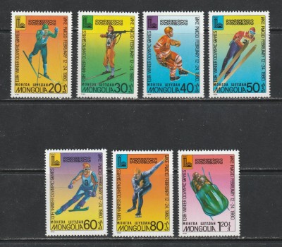 Mongolia 1980 - #301 Jocurile Olimpice de Iarna Editia a XIII-a - 7v MNH foto