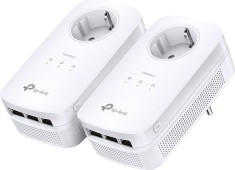 KIT ADAPTOR POWERLINE TP-LINK tehnologie AV2, AV1300, pana la 1300Mbps, 3 porturi Gigabit, priza AC, 2 buc. &quot;TL-PA8030PKIT&quot; (timbru verde 2 lei)