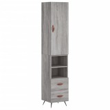 Dulap inalt, gri sonoma, 34,5x34x180 cm, lemn prelucrat