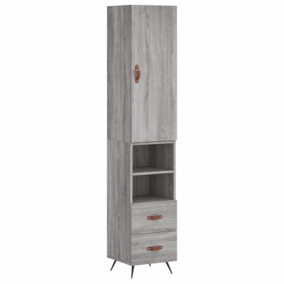 Dulap inalt, gri sonoma, 34,5x34x180 cm, lemn prelucrat foto