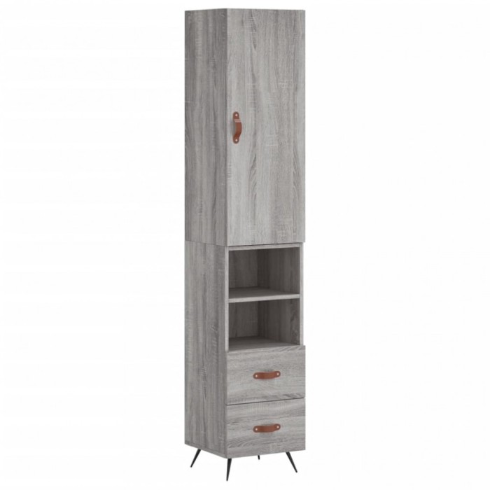 Dulap inalt, gri sonoma, 34,5x34x180 cm, lemn prelucrat