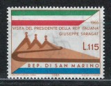 San Marino 1965 Mi 849 MNH - Vizita presedintelui italian Giuseppe Saragat, Nestampilat