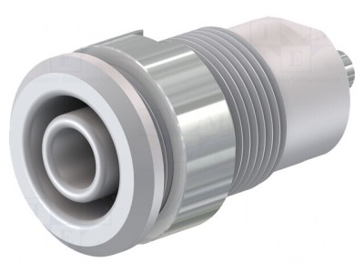 Soclu banană alb 4mm 24A 1kV nichelat foto