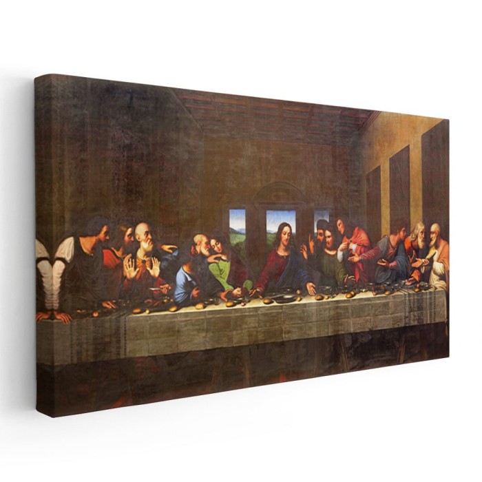 Tablou Cina cea de Taina Leonardo da Vinci 1760 Tablou canvas pe panza CU RAMA 60x120 cm