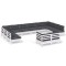 Set mobilier gradina cu perne, 12 piese, alb, lemn masiv pin