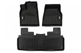 Mochete din cauciuc si covor 2 &icirc;n 1 potrivite pentru Tesla Model S 2012-2021 din seria Frogum 5D Race Rock, set de 3 piese, culoare neagra Performance