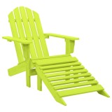 Cumpara ieftin Scaun de gradina Adirondack cu otoman verde lemn masiv brad