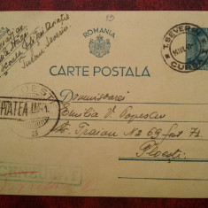 1941-C.P. circ.CENZURAT-Ploesti-T.Severin-Dreptatea...