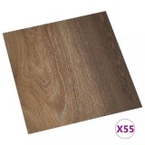 Placi de pardoseala autoadezive, 55 buc., maro, PVC, 5,11 m&sup2;