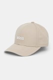 BOSS șapcă de baseball din bumbac culoarea bej, cu imprimeu, 50495121