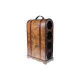 Cumpara ieftin Suport Vin Lemn Decorat 6 Sticle Banda WZ1674, Rustic, Organizator Sticle Vin, Cadou Pasionati Vinuri, 24x21x37.5 cm