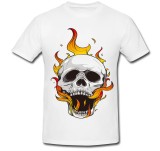Cumpara ieftin Tricou &quot; Skull with flames drawing &quot;