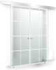 Usa culisanta Boss &reg; Duo model Residence alb, 80+80x215 cm, sticla mata securizata, glisanta in ambele directii, Modern Glass Art