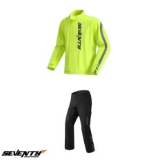 Costum ploaie (geaca+pantaloni) pentru scuter - motocicleta Seventy model SD-S5 Monsoon culoare: galben/negru (montare peste echipament) Galben fluor/