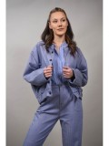 Geaca Dama Denim Aviator Rimini, Talie Unica (S-M), Bumbac 100%, Denim Deschis, Stil Trendy