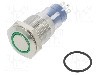 Intrerupator anti-vandalism, ON-(ON), &Oslash;16.2mm, BULGIN, MP0045/1E2GN012S