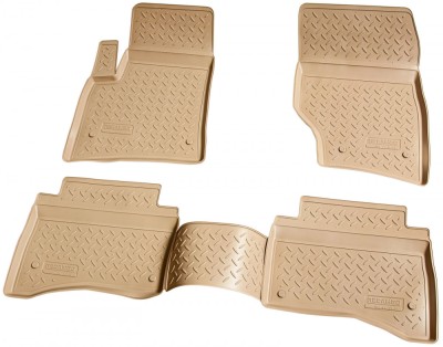 Set de 4 covorase bej cauciuc 3D stil tavita premium pentru VW Touareg I 7L 2002-2010 foto