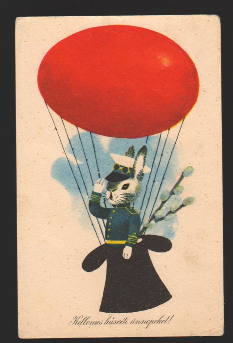 CPIB 20029 CARTE POSTALA - FELICITARE - IEPURI CU UN BALON