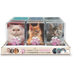 Agenda nedatata cu pisicute squishy pe coperta, 80 de pagini albe, 10 x 15 cm