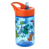 Sticlă Apă Copii Dinozauri Flip Top, Capacitate 0,43L, Multicolor, Plastic, Oem