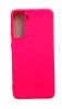 Huse silicon antisoc cu microfibra interior Samsung S21 Roz Neon, Husa