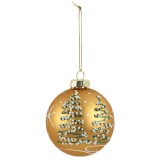 Glob de Craciun, auriu, 66780006, 8 cm, sticla, rotund