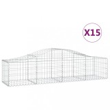Cumpara ieftin Cosuri gabion arcuite 15 buc, 200x50x40/60 cm, fier galvanizat