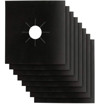 Set 8 folii de protectie pentru aragaz, 27x27 cm, Negru foto