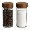 Set 2 recipiente din sticla Pufo pentru sare, piper sau condimente, 10 cm