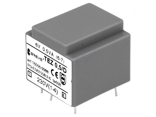 Transformator &icirc;ncapsulat 0,5VA 230VAC 6V PCB