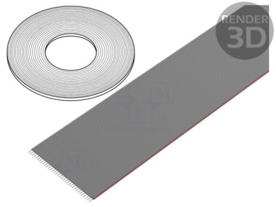 Cablu bandă 1,27mm litat Cu neecranat PVC gri 76m CONNFLY foto