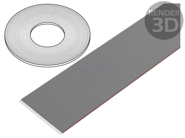 Cablu bandă 1,27mm litat Cu neecranat PVC gri 76m CONNFLY