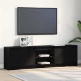 VidaXL Cabinet TV cu lumini cu bandă LED cu depozitare cu ușă Negru 182 x 34 x 50 cm