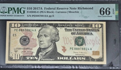10 Dollars USA - PMG 66 foto