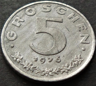 Moneda 5 GROSCHEN - AUSTRIA, anul 1976 * cod 2499 B foto