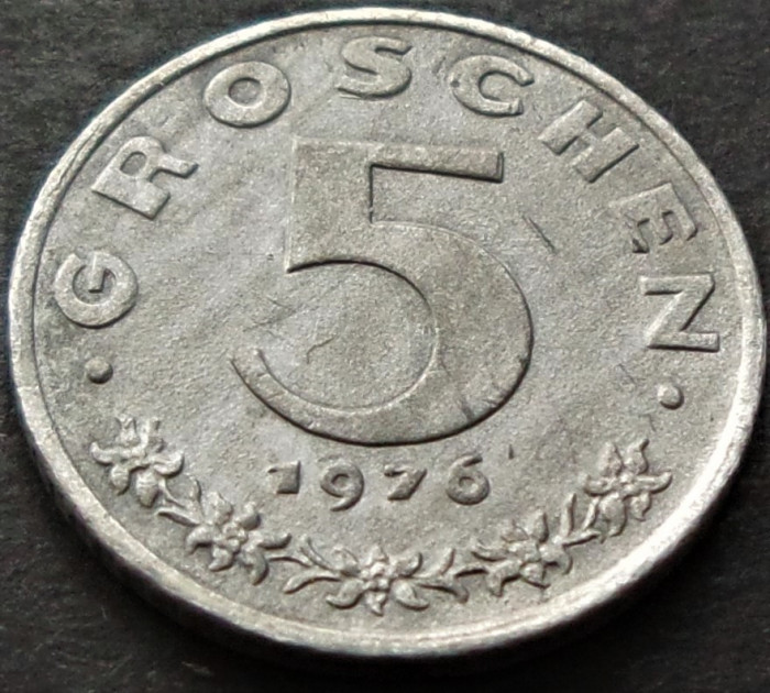 Moneda 5 GROSCHEN - AUSTRIA, anul 1976 * cod 2499 B