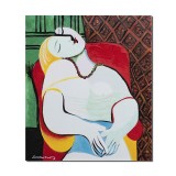 Tablou celebru portret Visul, The dream pictat manual, 60x50cm ulei pe panza, reproducere Pablo Picasso