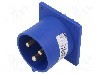 Conector alimentare AC, IEC 60309, IP44, 32A, 230V AC, 3 pini, PCE - 623-6