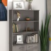 vidaXL Raft Superior Comodă HAMAR Gri Deschis 85x35x100cm Lemn Masiv Pin