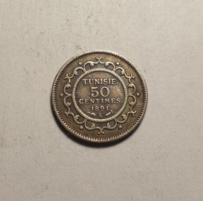 Tunisia 50 Centimes 1891 A foto