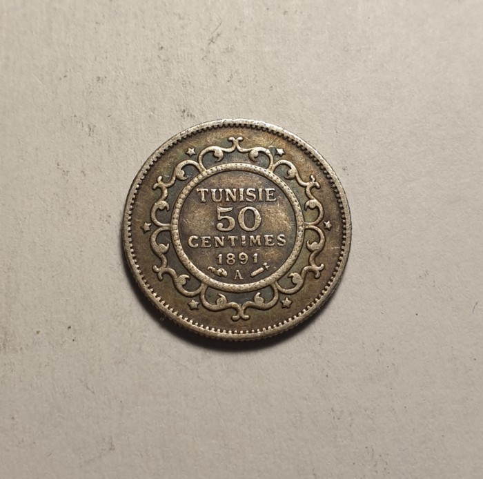 Tunisia 50 Centimes 1891 A