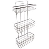 Cumpara ieftin Etajera din metal pentru baie, trei rafturi dreptunghiulare cu rama, 27 x 11 cm, inaltime 540 mm