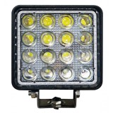 Proiector LED Auto Offroad 4D cu Angel Eyes 48W/12V-24V, 3520 Lumeni, Patrat, Spot Beam 30 Grade