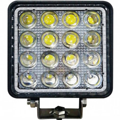 Proiector Led Auto Offroad 4D Cu Angel Eyes 48W/12V-24V 3520 Lumeni Patrat Spot Beam 30 Grade 740394