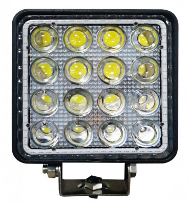 Proiector Led Auto Offroad 4D Cu Angel Eyes 48W/12V-24V 3520 Lumeni Patrat Spot Beam 30 Grade 740394 foto