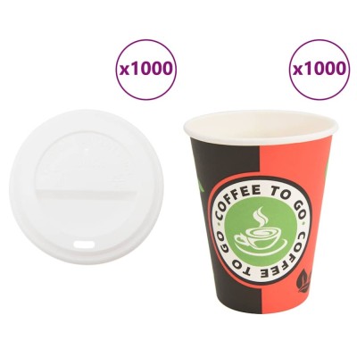 Cești de cafea din h&amp;acirc;rtie cu capace 1000 buc 4oz 100ml foto