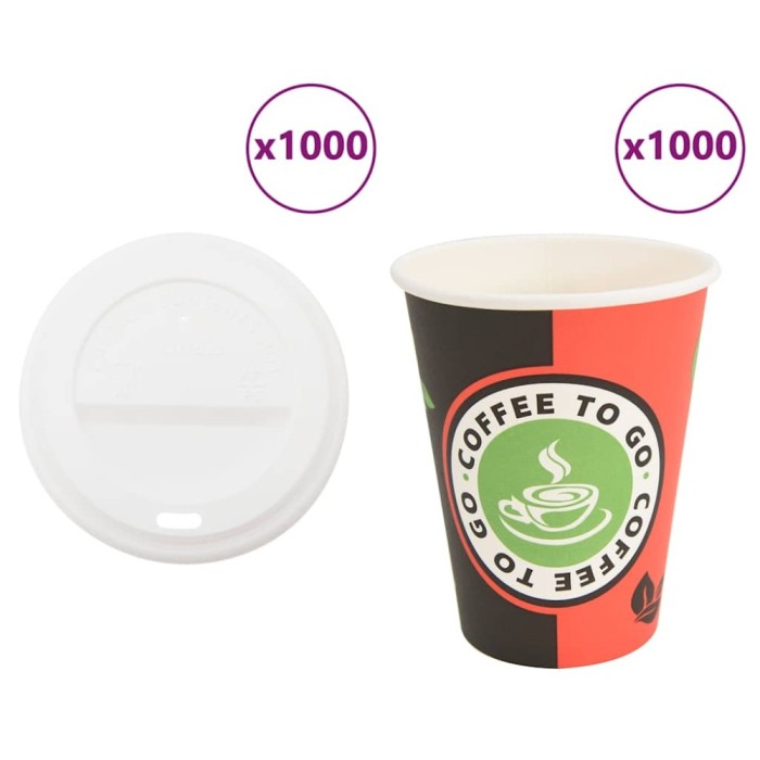 Cești de cafea din h&acirc;rtie cu capace 1000 buc 4oz 100ml