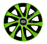Cumpara ieftin Set 4 Capace Roti pentru Kia, model Extra Drift Green &amp; Black, R13