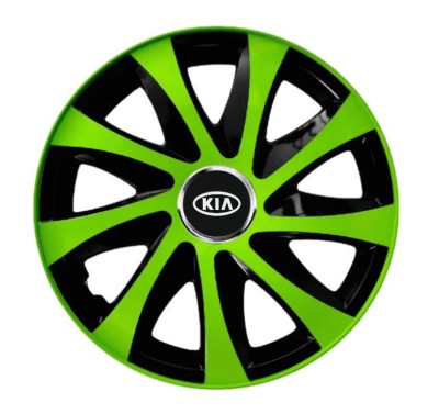 Set 4 Capace Roti pentru Kia, model Extra Drift Green &amp;amp; Black, R13 foto