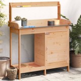 vidaXL Masă plantare cu dulap, maro, 110,5x45x124,5 cm lemn masiv brad